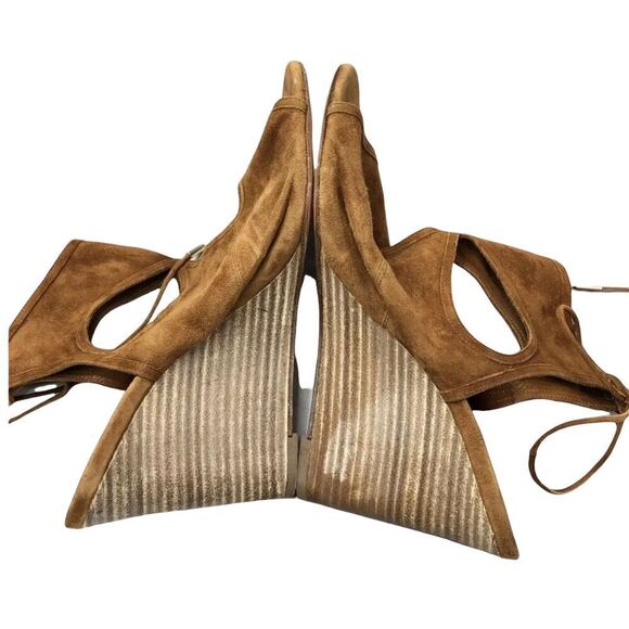 Aquazzura Sexy Thing Suede Lace Up Wedge Sandals Sz 40 - Picture 6 of 8